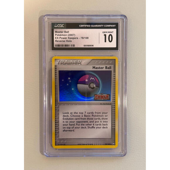 Master Ball  EX Power Keepers 78/108 Reverse Holo 2007 CGC 10